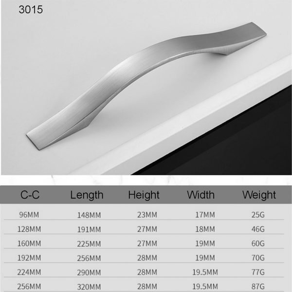 Satin Nickel Aluminium Alloy Cabinet Handle and Knob