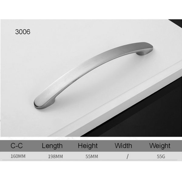 Satin Nickel Aluminium Alloy Cabinet Handle and Knob