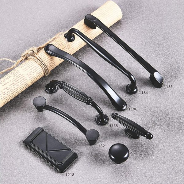 Zamak and Aluminium Alloy Cabinet Handle in Black - Stylish and Durable Knob for Home Furniture