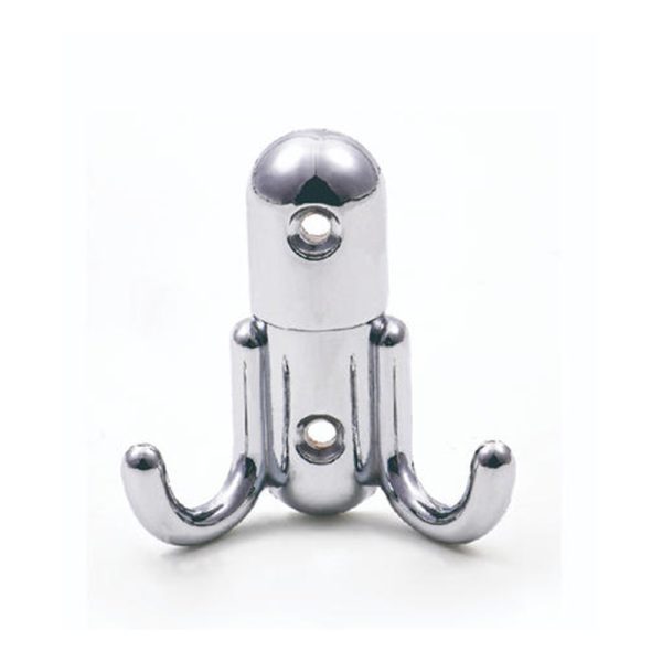 Double Chrome Robe Hook in Zamak Zinc Alloy for Towels and Garments