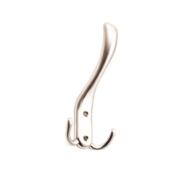 Double Satin Nickel Robe Hook in Zamak Zinc Alloy