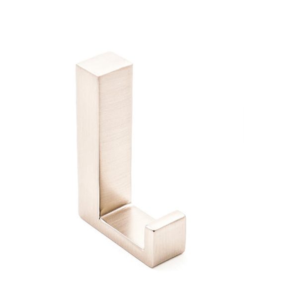 Satin Nickel Single Robe Hook Zamak Zinc Alloy Bathroom Accessory
