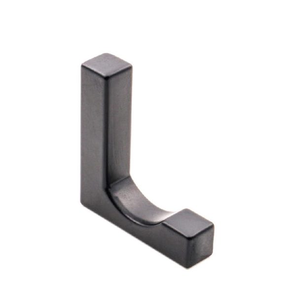 Black Zamak Single Robe Hook Zinc Alloy Wall Mount Hook for Bathroom or Closet