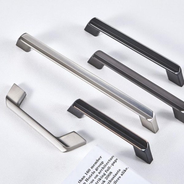 Zamak Cabinet Handle and Knob in Black and Satin Nickel - Popular Recommended Design
