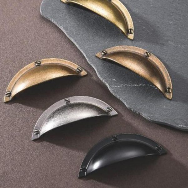 Zamak Cup Handles in Black Gold Satin Nickel and Chrome - Zinc Alloy Options Available