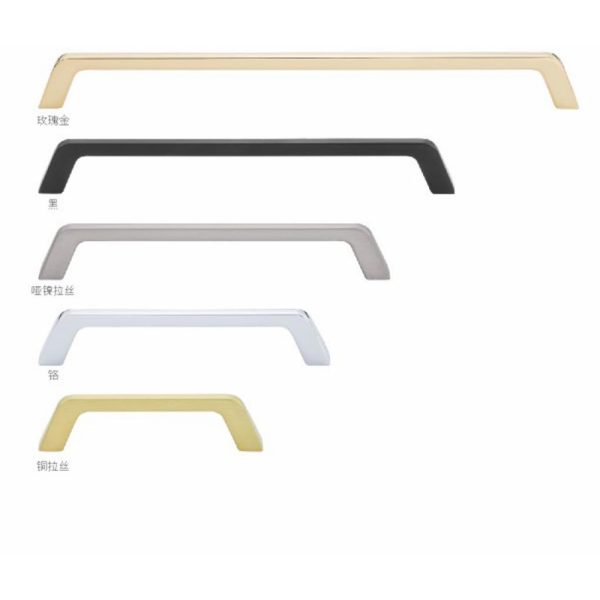 Zamak Cabinet Handle and Knob in Black, Gold, Satin Nickel, and Chrome - Recommended Design