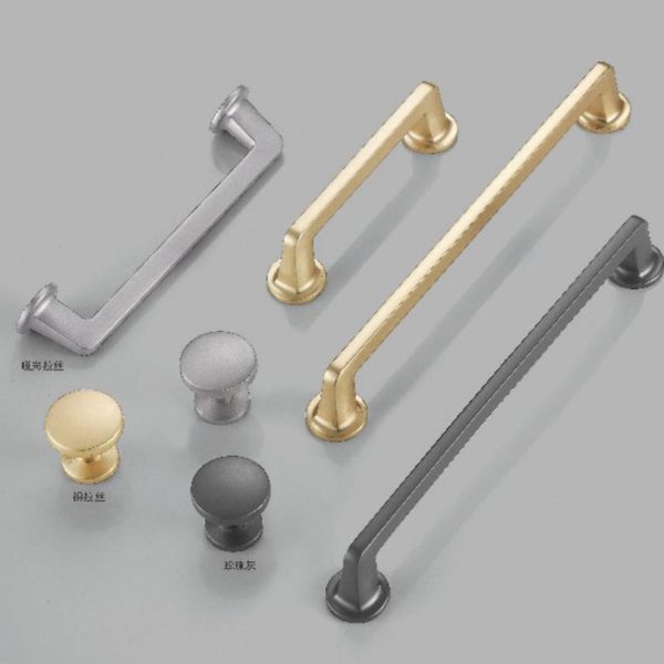 Zamak Cabinet Handle and Knob in Black Gold Satin Nickel Recommended Design Popular Cabinet Hardware
