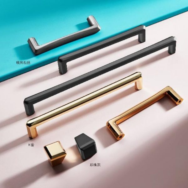 Zamak Cabinet Handle and Knob in Black Gold and Chrome - Popular Recommended Design