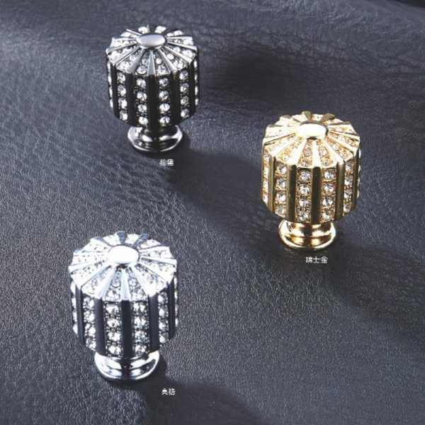 Crystal Chrome Gold Cabinet Handles Popular Design Zinc Alloy Zamak