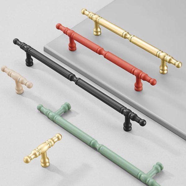 Zamak Cabinet Handle and Knob in Black and Gold - Recommended Design for Popular Cabinet Hardware