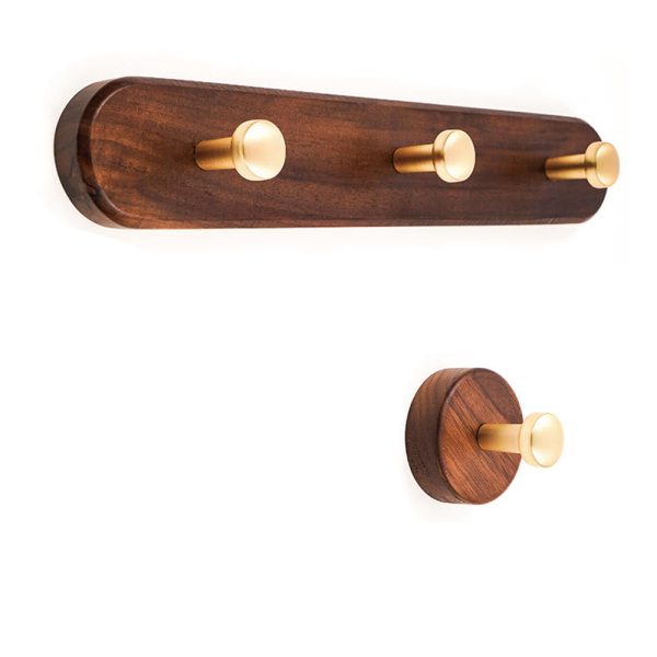 Zamak Wood Color Robe Hook Zinc Alloy Row Hook Durable Design