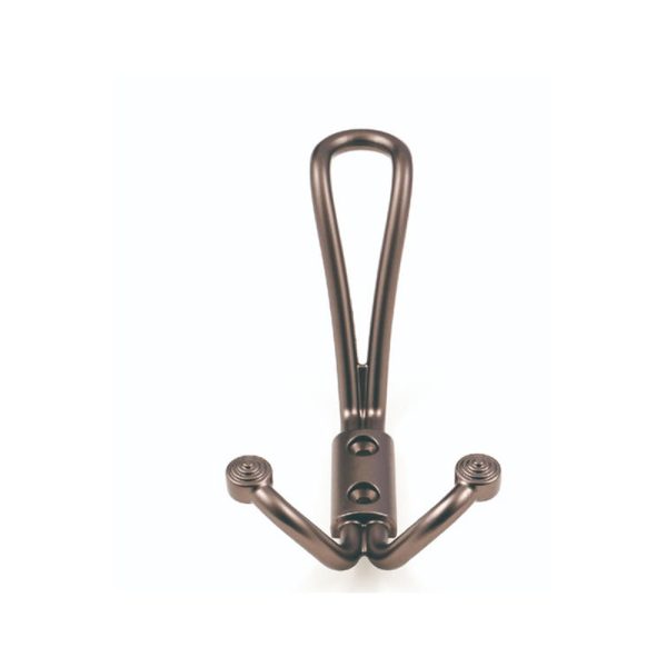 Double Matt Black Nickel Zamak Robe Hook Zinc Alloy Hardware
