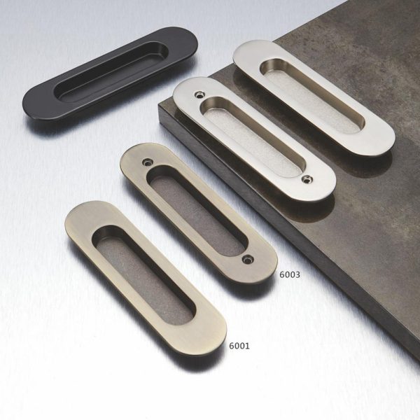 Sliding Cabinet Door Handle Zamak Zinc Alloy Black Satin Nickel Concealed Pull Handle