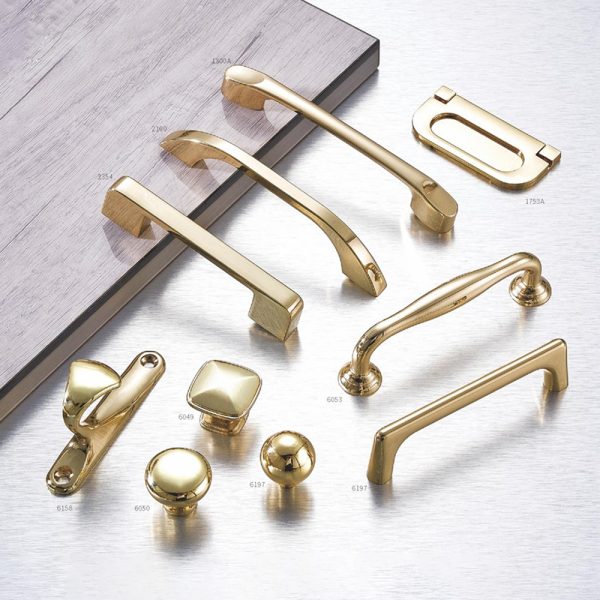 Gold Zamak Cabinet Handle Popular Design Zinc Alloy Knob