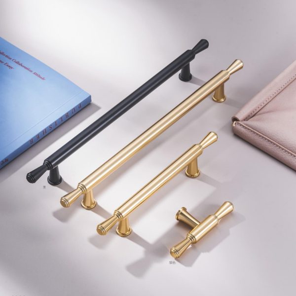Zamak Black and Gold Cabinet Handle Popular Design Zinc Alloy Knob