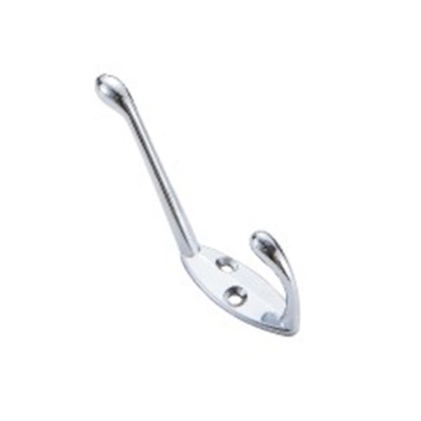 Double Chrome Zamak Robe Hook - Zinc Alloy Bathroom Accessory