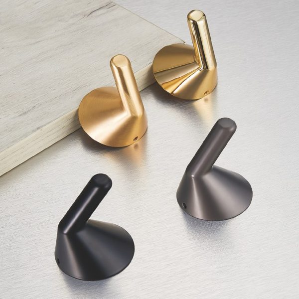 Zamak Robe Hook Single Hook in Black Gold and Matt Black Nickel - Zinc Alloy Bathroom Accessory