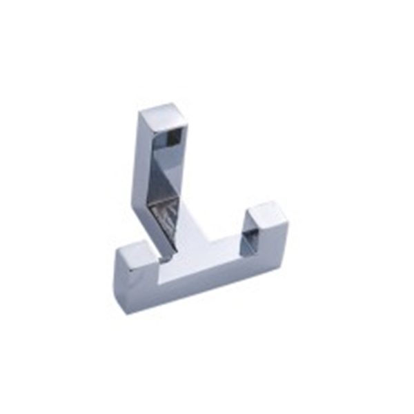Chrome Double Robe Hook Zamak Zinc Alloy Bathroom Accessory