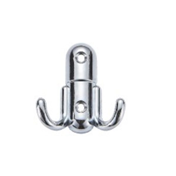 Double Chrome Zamak Robe Hook - Zinc Alloy Durable Coat Hook for Bathroom and Closet