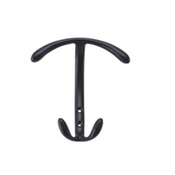 Double Black Zamak Robe Hook Zinc Alloy Wall Mount Hook