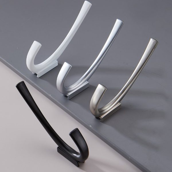 Double Robe Hook in Black Satin Nickel and Chrome Zamak Zinc Alloy