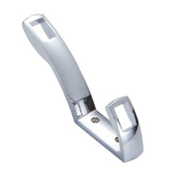 Chrome Double Robe Hook Zamak Zinc Alloy Bathroom Accessory