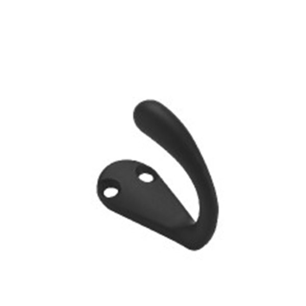 Black Zamak Single Robe Hook Zinc Alloy Durable Coat Hanger