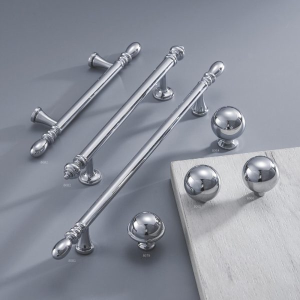 Chrome Zamak Cabinet Knob and Handle Set