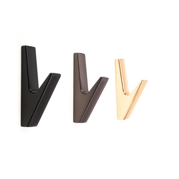 Black Satin Nickel Gold Single Robe Hook Zamak Zinc Alloy Wall Mounted