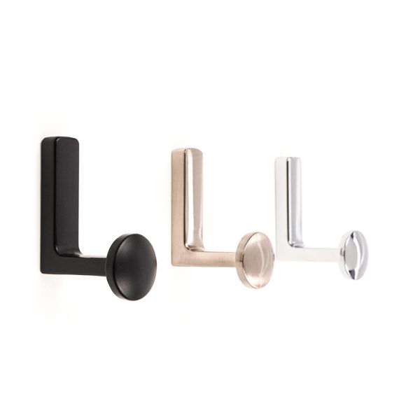 Satin Nickel Zamak Single Coat Hook Robe Hook Clothes Hook Bathroom Wall Mount Hook