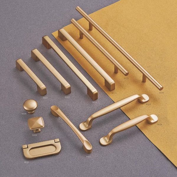 Gold Zamak Cabinet Handle Popular Design Zinc Alloy Handle and Knob