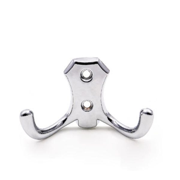 Double Chrome Zamak Robe Hook Zinc Alloy Wall Hook
