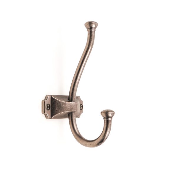 Old Brass Double Robe Hook Zinc Alloy Zamak Bathroom Accessory