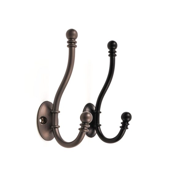 Double Antique Brass Robe Hook Zamak Zinc Alloy Wall Mount Hook