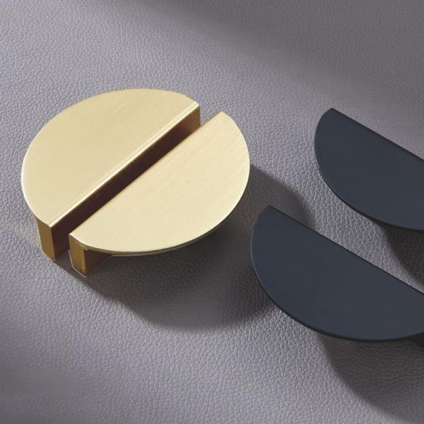 Gold Cabinet Handle and Knob in Zamak and Aluminium Profile - Recommended Design