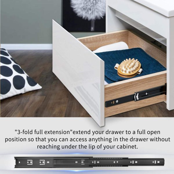 BBDHOME Heavy Duty Adjustable Black Stainless Steel Drawer Slides Cabinet Hardware - Image 3