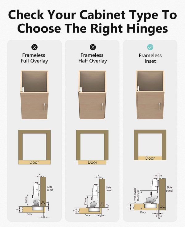 BBDHOME Adjustable Hydraulic Soft Closing Stainless Steel Hinge for Kitchen and Bedroom Furniture Satin Finish - Image 5