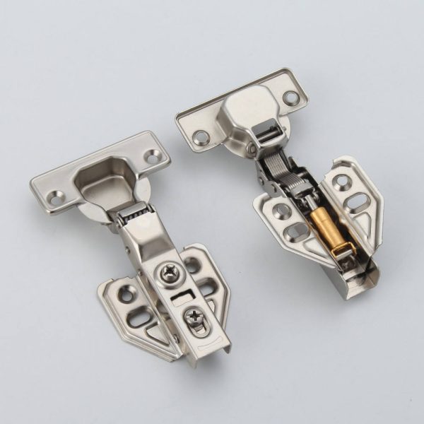 Adjustable Soft Close Hydraulic Buffer Cabinet Hinge Satin Stainless Steel Furniture Hardware - Image 4