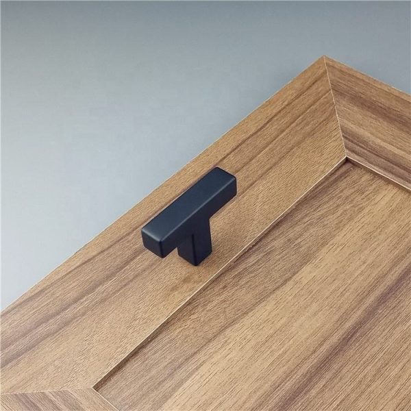 Black Square Stainless Steel Cabinet Pull Handles Modern T Bar Kitchen Cupboard Door Handles - Image 6