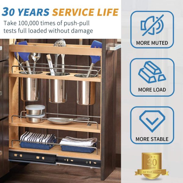 BBDHOME Heavy Duty Adjustable Black Stainless Steel Drawer Slides Cabinet Hardware - Image 2