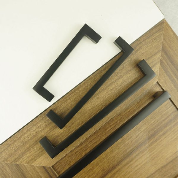Black Square Stainless Steel Kitchen Cabinet Handle Acrylic Zamak Aluminium Profile Knob - Image 3