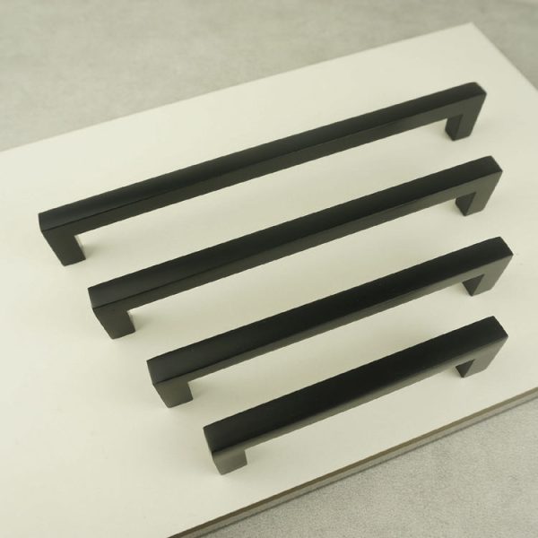 Black Square Stainless Steel Kitchen Cabinet Handle Acrylic Zamak Aluminium Profile Knob - Image 4