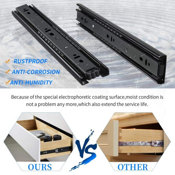 BBDHOME Heavy Duty Adjustable Black Stainless Steel Drawer Slides Cabinet Hardware - Image 4