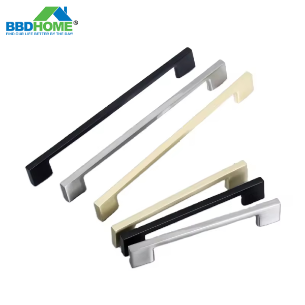 BBDHOME Aluminum Pull Cabinet Handle for Kitchen Furniture Office Bedroom Metal Drawer Handle - Black Chrome Satin Nickel Gold Options