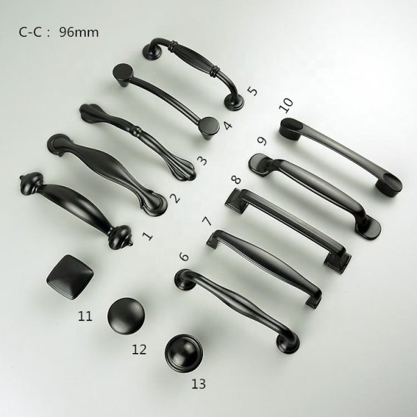 Aluminium Alloy Black Drawer Cabinet Knobs Handles Stylish Kitchen Living Room Bathroom - Image 3