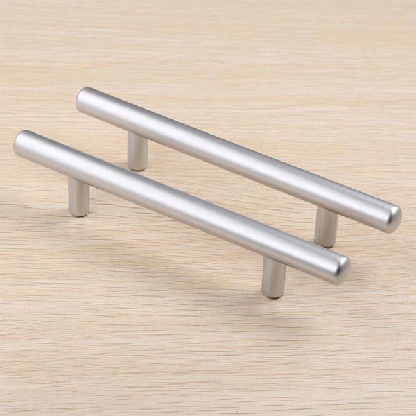 Modern T-Shaped Silver ABS Plastic Cabinet Pull Handle