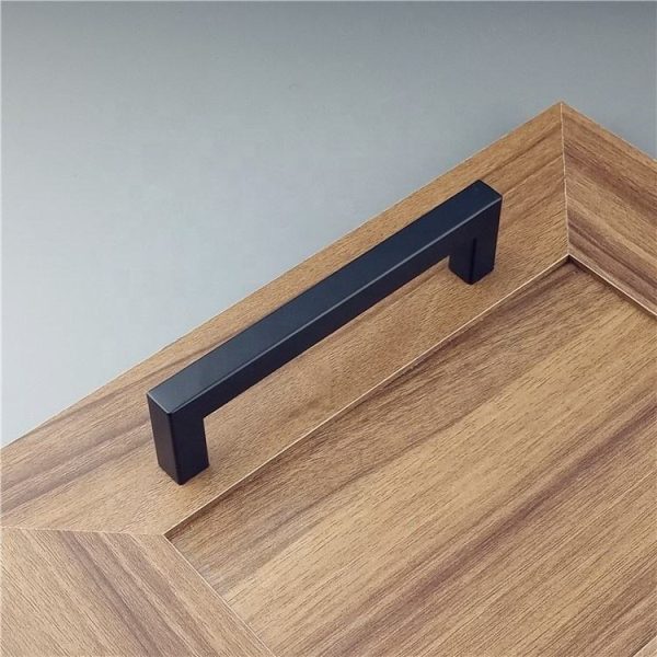 Black Square Stainless Steel Cabinet Pull Handles Modern T Bar Kitchen Cupboard Door Handles - Image 4