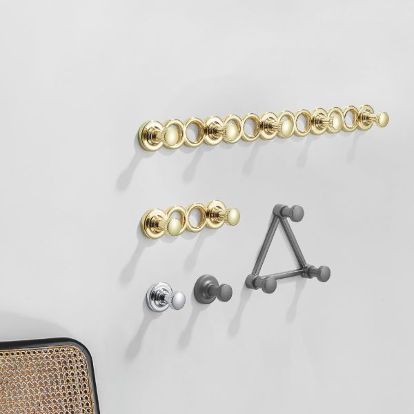 Zamak Robe Hook in Black Gold Chrome Finish for Bathroom and Closet Use - Image 3