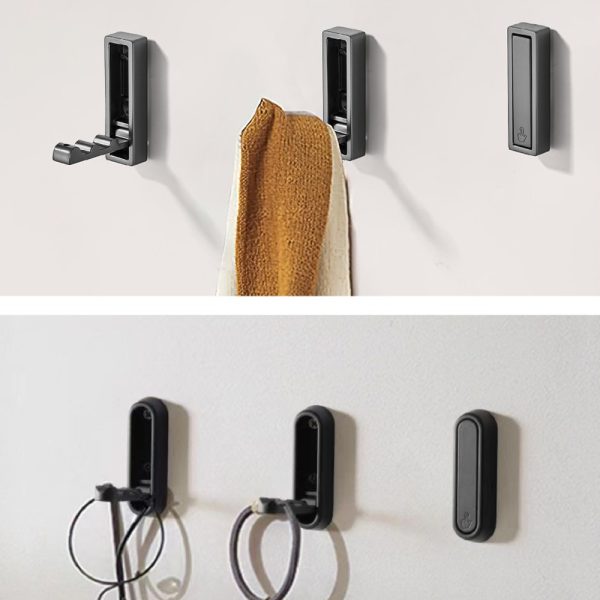 Black Zamak Concealed Robe Hook Zinc Alloy Bathroom Accessory - Image 4
