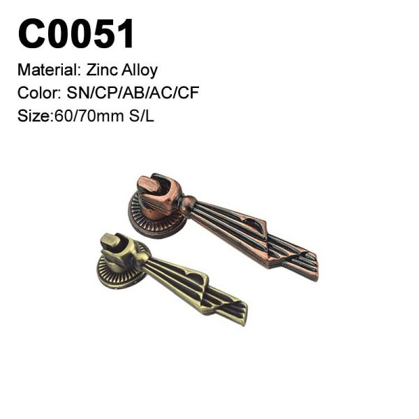 Classic Zamak Cabinet Handle Antique Brass Copper Single Hole Decorative Handle C0051